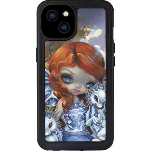 Fairy and Dragons with White and Blue Porcelain Wings by Jasmine Becket-Griffith iPhone 15 Plus Waterproof Case